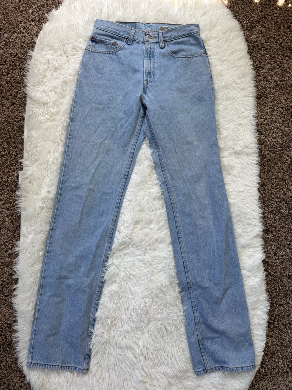 Vtg Levi’s 505 straight leg jeans 31x36 long inseam light wash 90s rigid denim - Picture 2 of 16